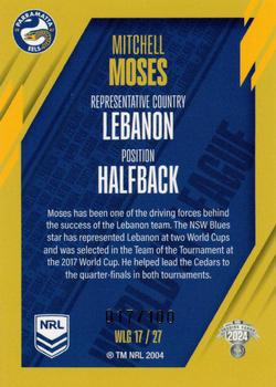 2024 NRL Traders Titanium - World In League Gold #WLG17 Mitchell Moses Back